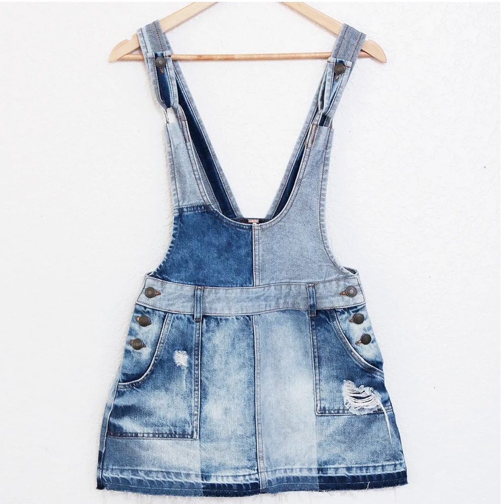 Free People Patchwork Overalls - image 6